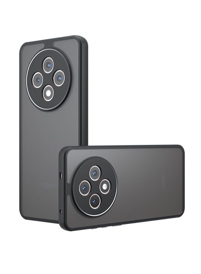 Case for OPPO Reno 12 F 5G, Frosted Translucent Back Protective Slim Phone Cover, Anti-Fingerprints, Anti-Fall Drop Protection, Shockproof Case for OPPO Reno 12 F 5G (Black) - Image 1