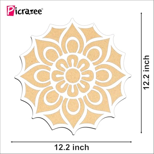 Picrazee Rangoli Stencil Mats Reusable Island Portable Rangoli Making Tool Kit for Diwali Decoration Pooja Room Floor Entrance Temple Décor Home Décor (12.2 inch) - Image 4
