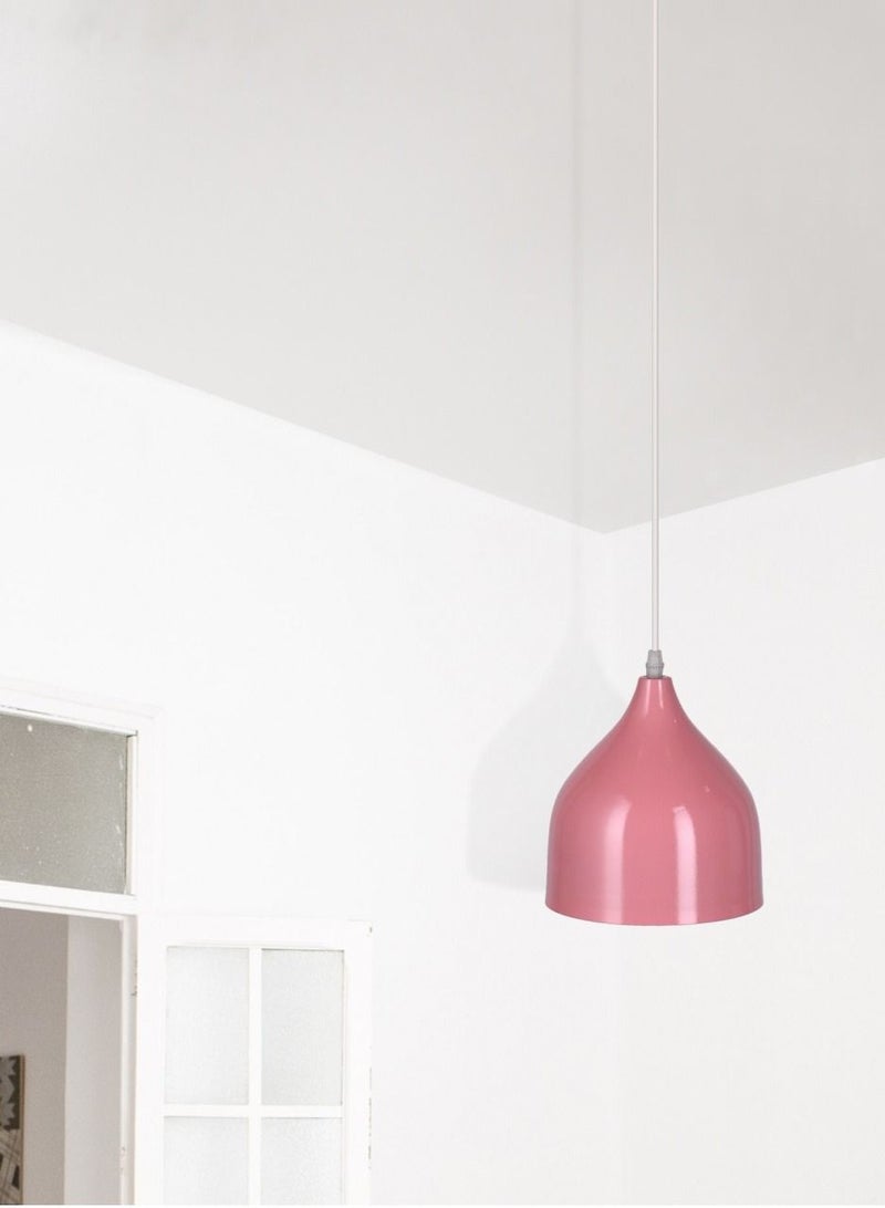 الروضة للإضاءة معلقة فانل 1 لمبة | حديث ديكور LED E27 معلقة مصباح سقف اضاءة داخلية مصباح معلق دلاية سقف مودرن | مناسبة لأي غرفة | | اللون: روز | المقاس: 70x17 سم - Image 2