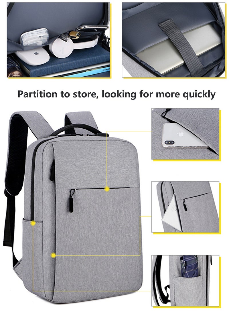 Laptop Backpack 15.6 Inch, Business Travel Backpack with USB Charging Port, Lightweight Bag for Work Study Office - Image 4