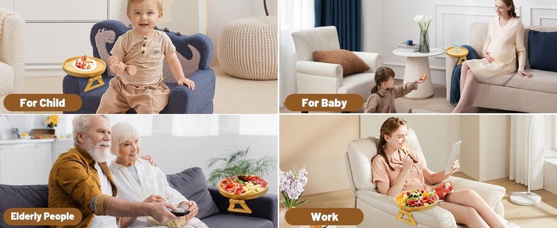 Foldable Wood Sofa Side Table Tray, Folding coffee table, Armchair tray, Sofa arm table, Sofa Clip - Image 5