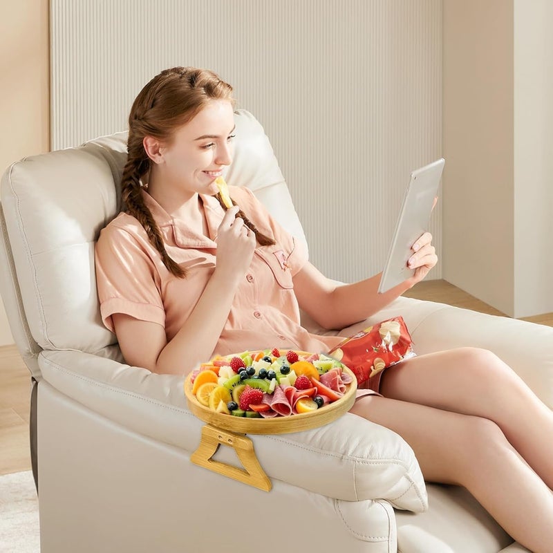 Foldable Wood Sofa Side Table Tray, Folding coffee table, Armchair tray, Sofa arm table, Sofa Clip - Image 3
