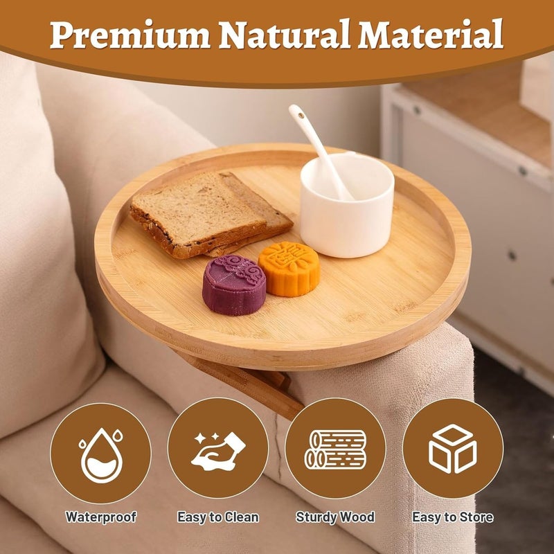 Foldable Wood Sofa Side Table Tray, Folding coffee table, Armchair tray, Sofa arm table, Sofa Clip - Image 4