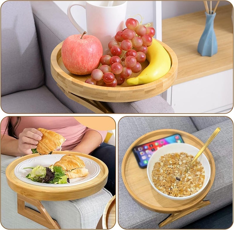 Foldable Wood Sofa Side Table Tray, Folding coffee table, Armchair tray, Sofa arm table, Sofa Clip - Image 1