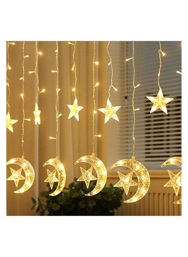 Generic Decoration LED Curtain in the Shape of Crescent Moon and Stars 3.5 Meters  - Image 2