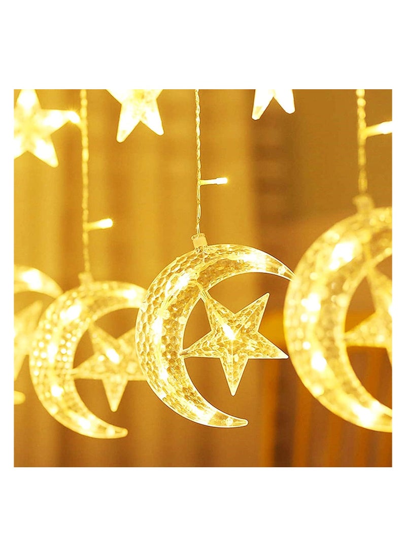 Generic Decoration LED Curtain in the Shape of Crescent Moon and Stars 3.5 Meters  - Image 3