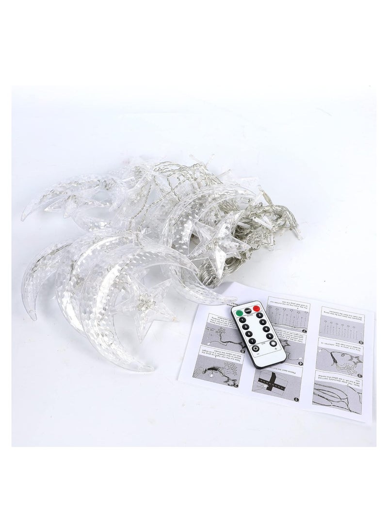 Generic Decoration LED Curtain in the Shape of Crescent Moon and Stars 3.5 Meters  - Image 5