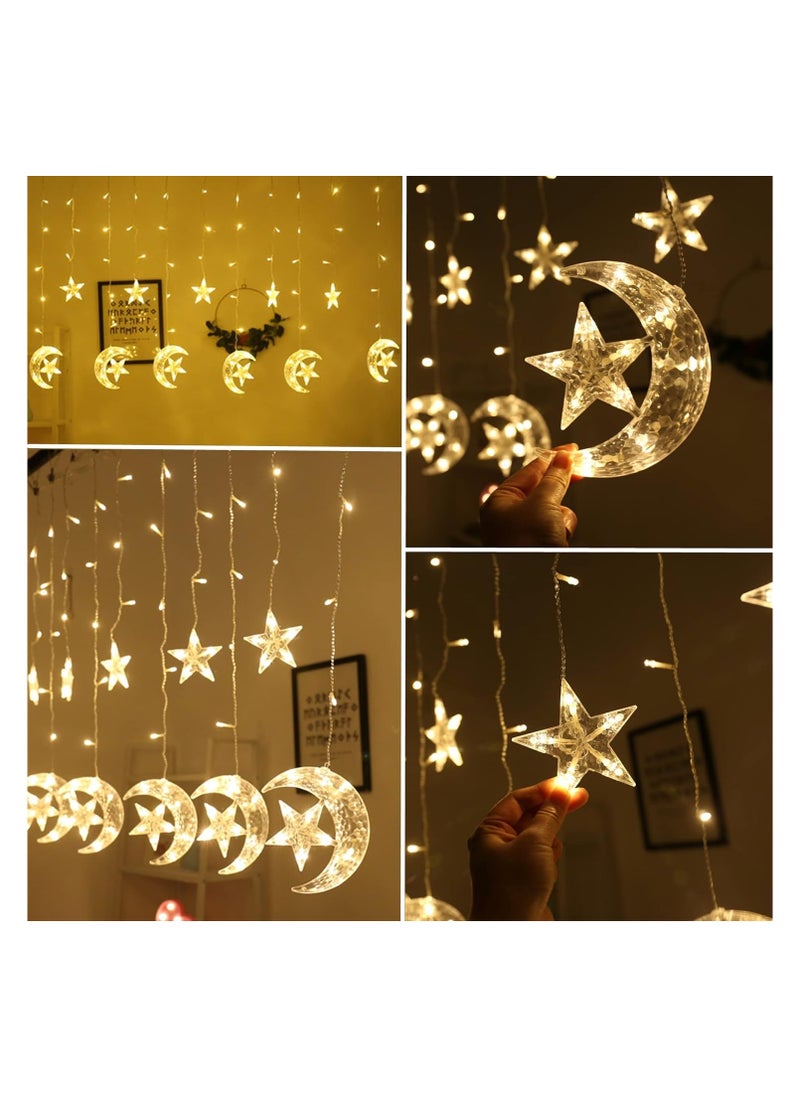 Generic Decoration LED Curtain in the Shape of Crescent Moon and Stars 3.5 Meters  - Image 4
