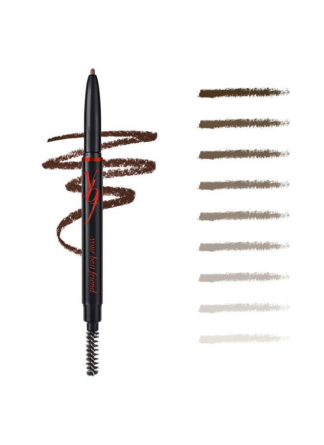 ybf - Beauty Eyebrow Pencil - Universal Automatic Brow Pencil With Spoolie Brush - Perfect Eyebrow Makeup Shaper and Filler For Women - All Hair Colors & Skin Tones - Taupe Eyebrow Liner - 0.005 Oz - Image 1