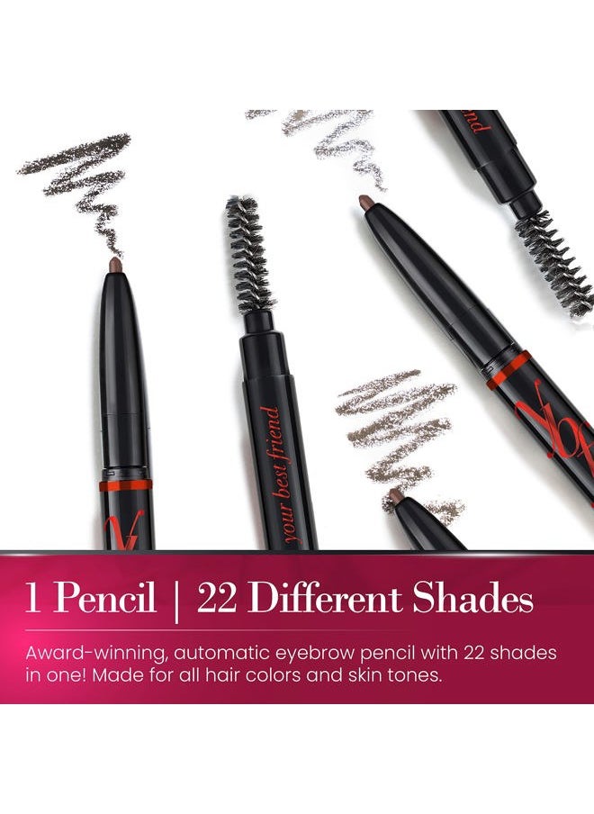 ybf - Beauty Eyebrow Pencil - Universal Automatic Brow Pencil With Spoolie Brush - Perfect Eyebrow Makeup Shaper and Filler For Women - All Hair Colors & Skin Tones - Taupe Eyebrow Liner - 0.005 Oz - Image 1