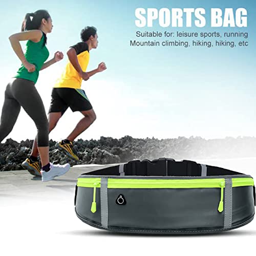 SYGA Running Waist Belt for Women & Men Sweat Rainproof Phone Holder with Adjustable Strap & 3 Pockets Headphone Hole WaistBag for All Kind of Phone-Sports, Yoga, Workout & Outdoor Activities- Grey - Image 2