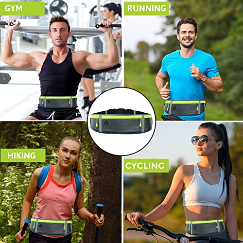 SYGA Running Waist Belt for Women & Men Sweat Rainproof Phone Holder with Adjustable Strap & 3 Pockets Headphone Hole WaistBag for All Kind of Phone-Sports, Yoga, Workout & Outdoor Activities- Grey - Image 4