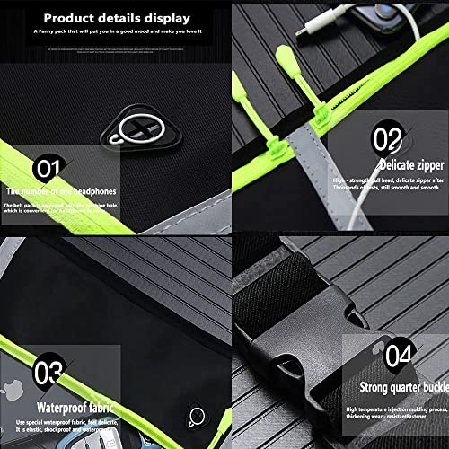 SYGA Running Waist Belt for Women & Men Sweat Rainproof Phone Holder with Adjustable Strap & 3 Pockets Headphone Hole WaistBag for All Kind of Phone-Sports, Yoga, Workout & Outdoor Activities- Grey - Image 5
