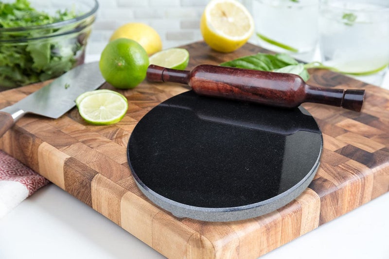 EZAHK Black Granite RotiChaklaChapatiMakerwith belan Black Colour Heavy Duty 10 in 25kg - Image 2