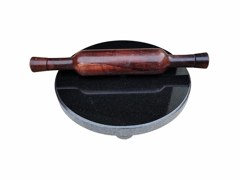 EZAHK Black Granite RotiChaklaChapatiMakerwith belan Black Colour Heavy Duty 10 in 25kg - Image 4