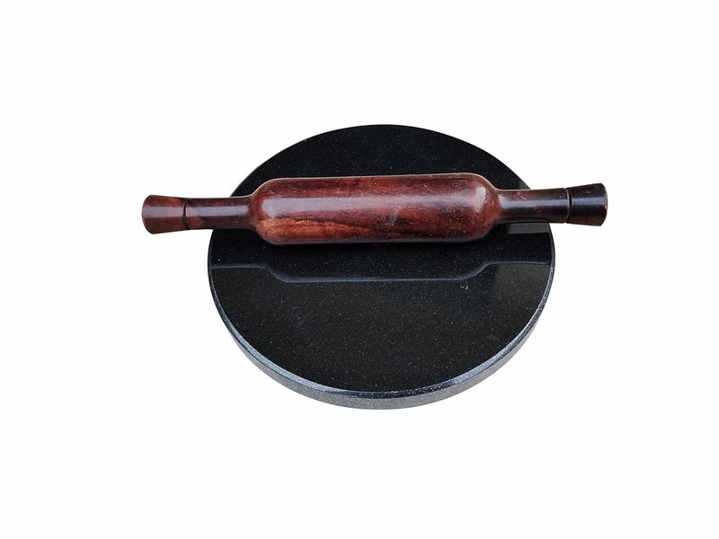 EZAHK Black Granite RotiChaklaChapatiMakerwith belan Black Colour Heavy Duty 10 in 25kg - Image 3