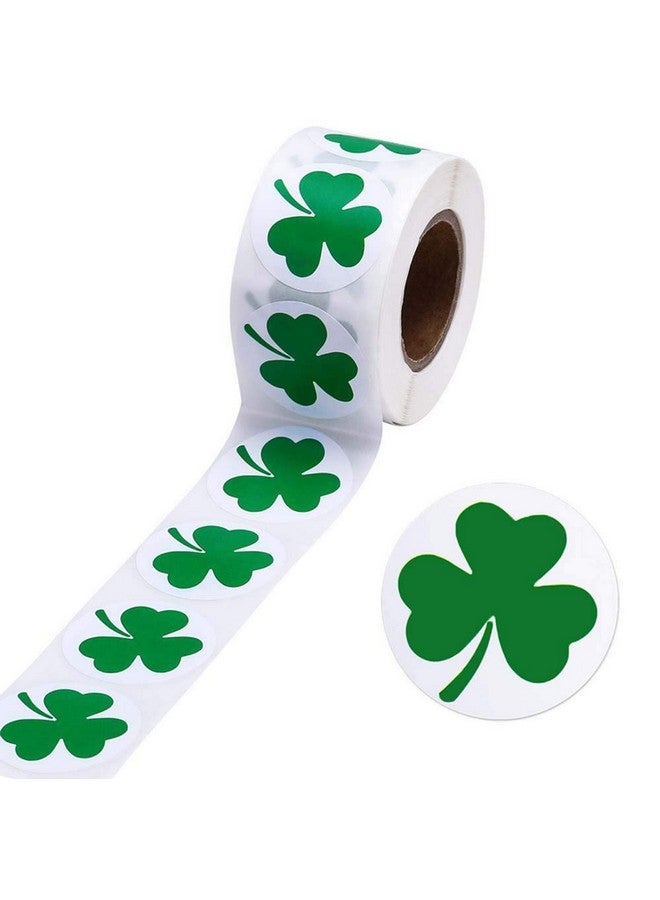 LINXI 1Roll 500Pcs St Patricks Day Shamrock Stickers Lucky Irish Green Clover Stickers For St Patrick'S Day Party Decorationscards Gift Bags Parties Supplies Decorations (1Inches) - Image 2