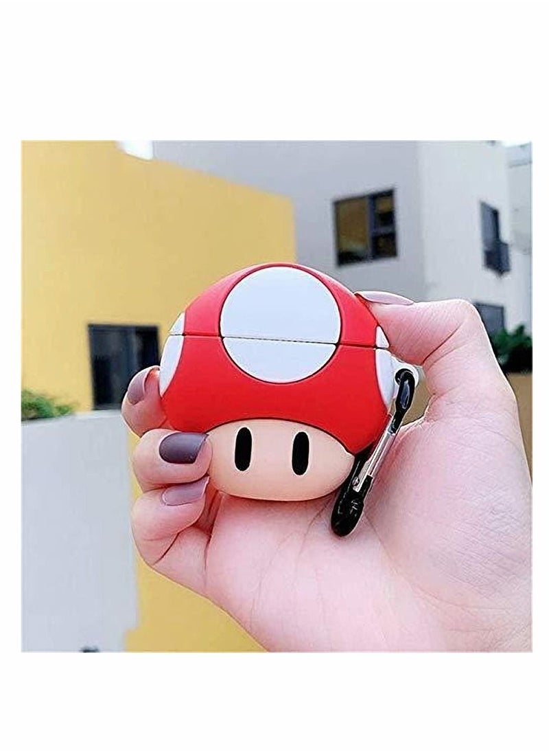 Excefore - Case for Airpods Pro/for Airpods 3 Cute,3D Animal Fashion Character Silicone Cartoon Kawaii Airpod Skin Fun Funny Cool Keychain Design Kids Teens Girls Boys Cover Cases Air pods 3 (Mushroom) - Image 1