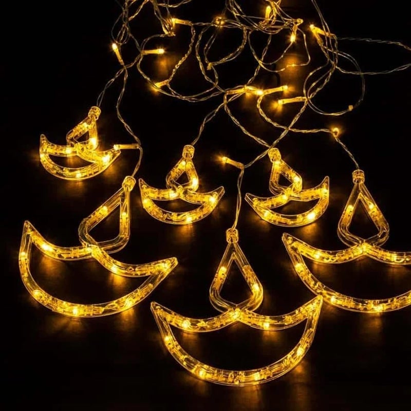 MIRADH 12 Diya108 Led 8 Mode Controller Curtain String Lights Led Lights for Home Decoration Diwali Lights for Decoration for Home Multicolor Diya66WW Plastic1 meter - Image 5