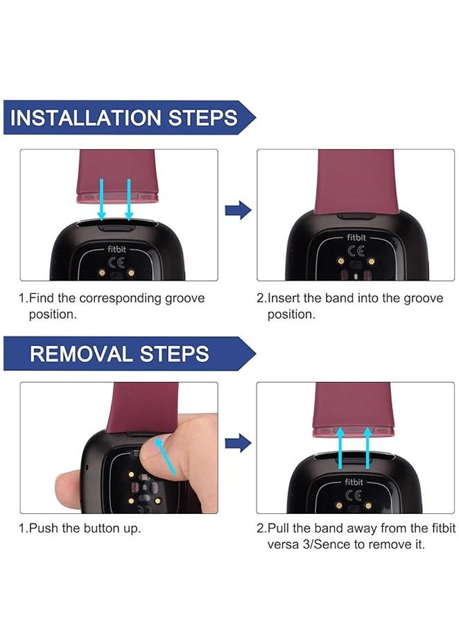 Muyixin سوار سيليكون بديل لساعة Fitbit Versa 4/Versa 3/Sense 2/Sense للنساء والرجال  - Image 3