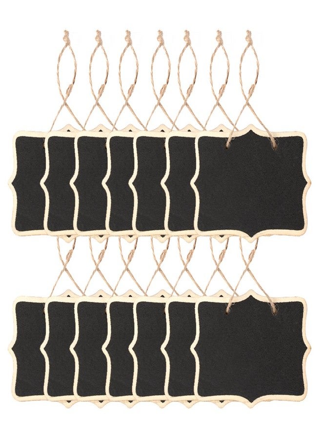 AUSTOR 14 Pcs Mini Chalkboards Signs Hanging Rectangle Chalkboards Double Sided Blackboard Message Board Hanging Signs for Weddings, Kids Crafts - Image 1