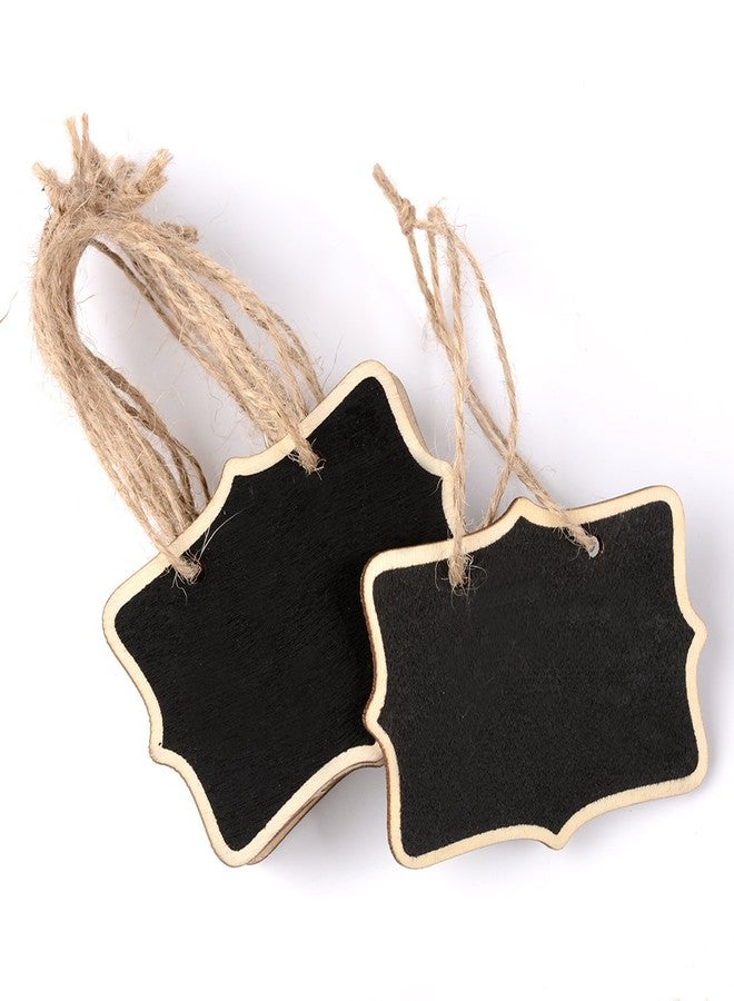 AUSTOR 14 Pcs Mini Chalkboards Signs Hanging Rectangle Chalkboards Double Sided Blackboard Message Board Hanging Signs for Weddings, Kids Crafts - Image 2