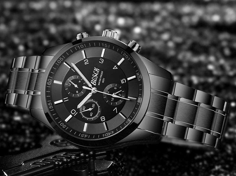 BOSCK Men's Casual Business Watches, Fashion Sport Wristwatches with Stainless Steel Band, 30M Waterproof Quartz Watches - Image 3
