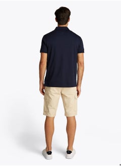 TOMMY HILFIGER Men's Regular Fit Zip Placket Polo Shirt - Cotton, Blue  - Image 5