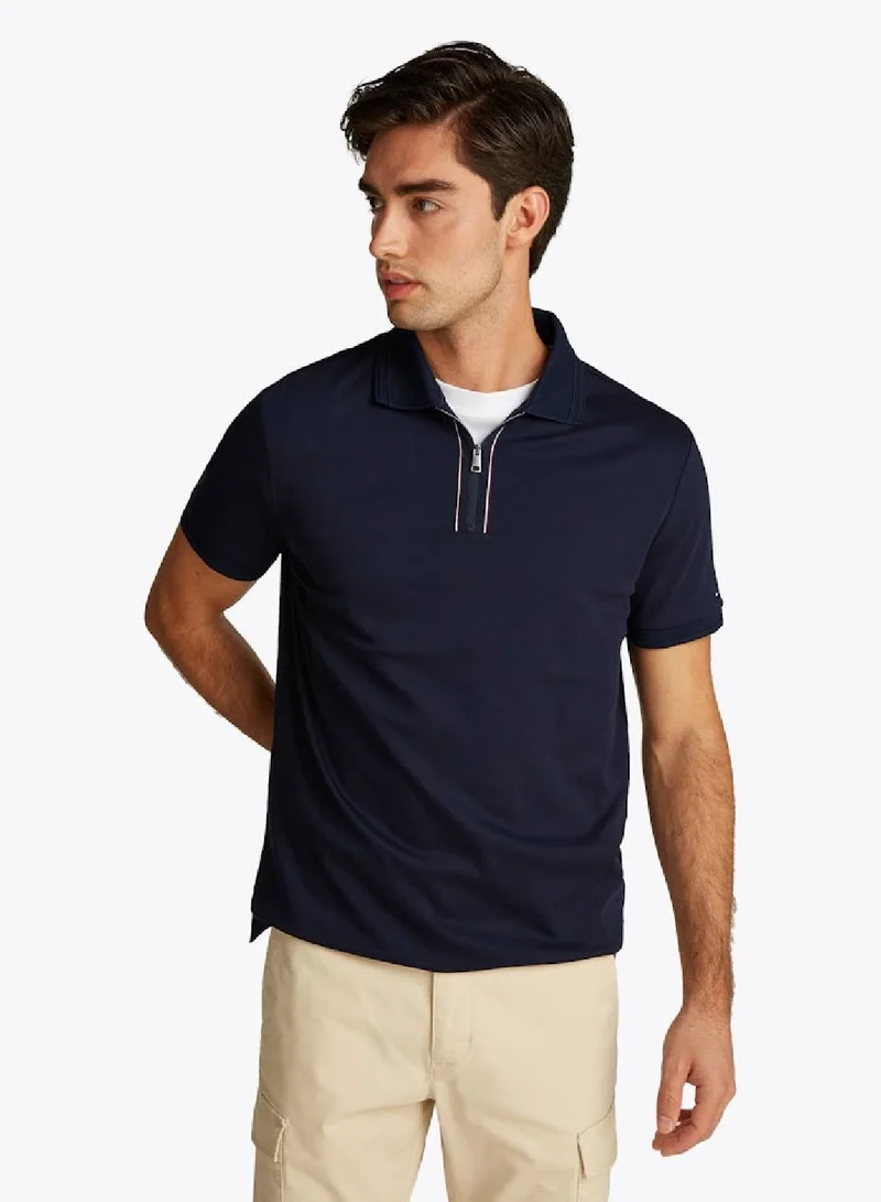 Regular Fit Zip Placket Polo Shirt