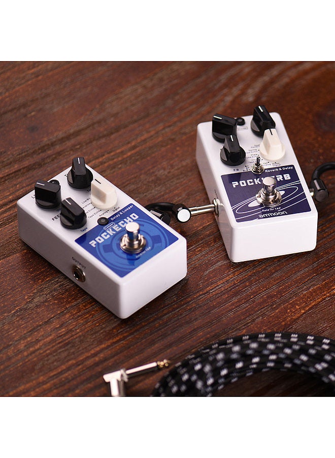Pockverb Reverb & Delay Guitar Effect Pedal 7 Reverb Effects + 7 Delay Effects With Tap Tempo Function True Bypass