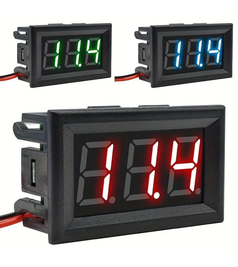 فولتميتر رقمي 0.56 بوصة ثنائي الأسلاك DC 4.5V 30V شاشة عرض جهد LED أحمر - Image 1