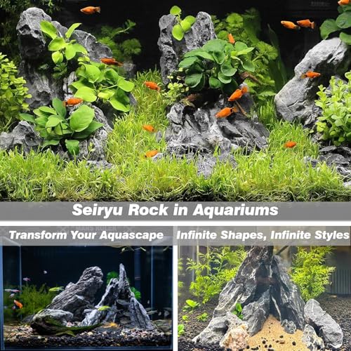Unocho Seiryu Rock Aquarium Stones 11lb Natural Dragon Stone for Aquascaping Fish Tank Aquarium Landscaping Model Tank Decoration Miniature Fairy Garden(3-8 Inches) - Image 5