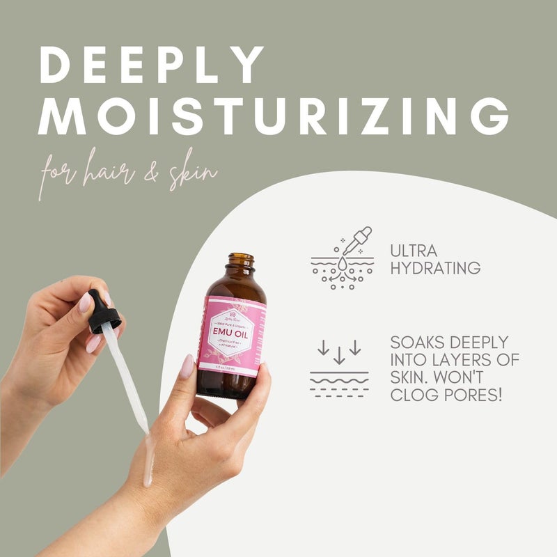 Leven Rose Emu Oil 100% Pure Natural Scar Minimizer Anti Aging Skin Moisturizer 16 oz - Image 2