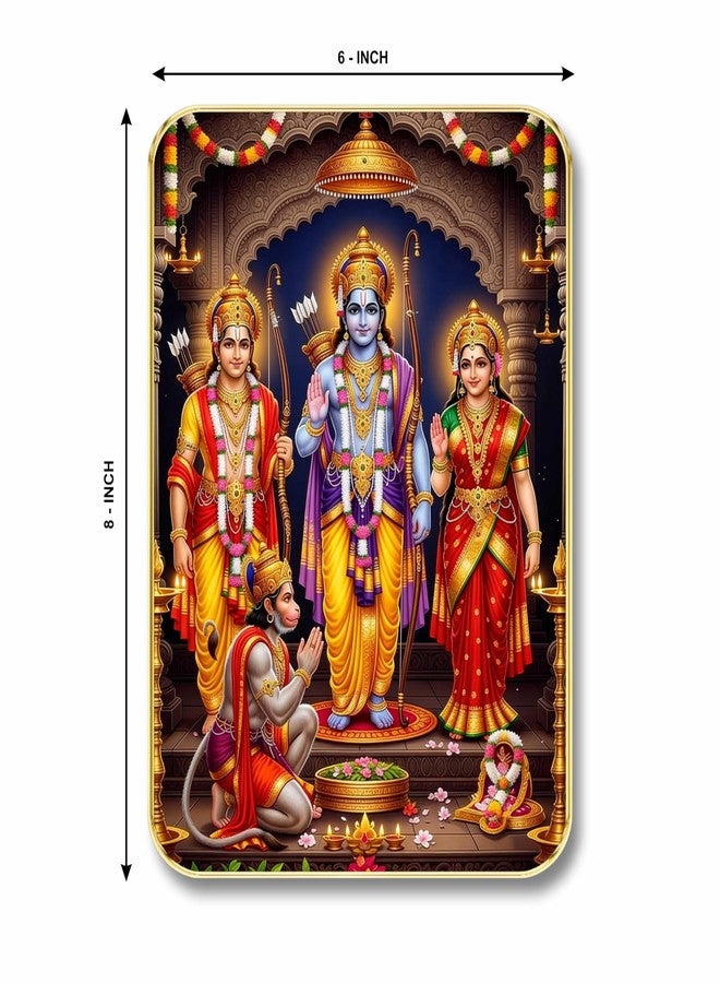 اس اي اف لوحة جدارية فنية من تصميم SAF Divine Ram Darbar مع حامل طاولة وفتحة للتعليق على الحائط | لوحة دينية فاخرة من خشب MDF مناسبة لتزيين المعابد وغرف المعيشة وغرف النوم والمكاتب والمنازل، هدية مثالية. - Image 4