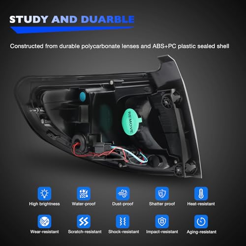 Misakomo LED Tail Light Compatible with 2013-2017 GMC Acadia SLE SLT Denali Limited Base, Replace 84051376-PFM Drive Brake Turn Signal Rear Right Taillight - Image 4