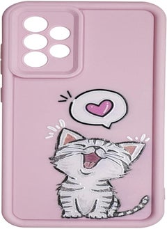 Silicon TPU Case Camera Protection with 3D Cheerful Prints For Samsung Galaxy A52s - A52 - A52 5G (Lovely Cat)