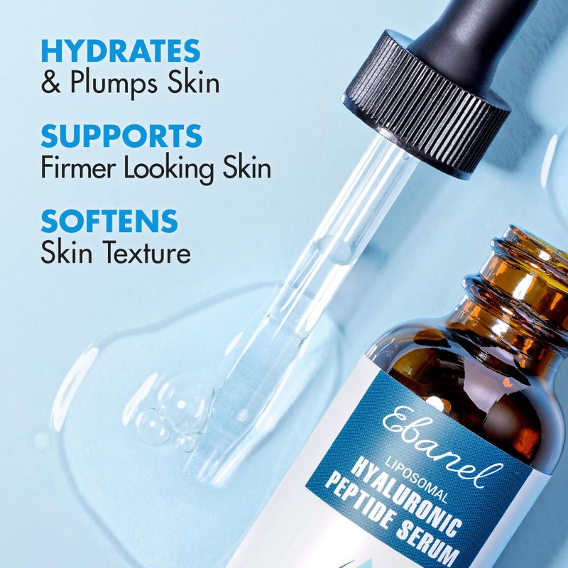 Ebanel Hyaluronic Acid Serum for Face with Peptides & Niacinamide, Hydrating Face Serum for Women, Age-Defying Formula Infused with Vitamins B, C & E to Plump, Firm & Smooth Skin - Image 2