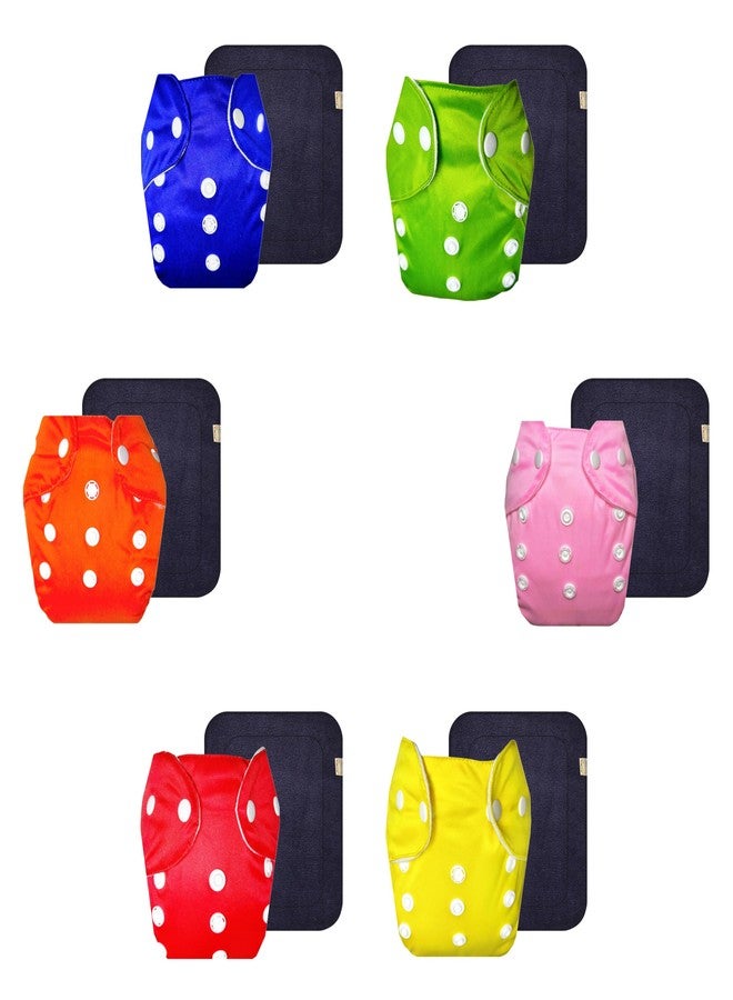 Dumbledo Lite Cloth Diaper with Black Insert (Pack of 6) | Dry Feel and Comfortable | Reusable & Washable | Travel Friendly | Worry-Free Diapering | 3 Months - 2 Years | Unisex Baby - Image 1