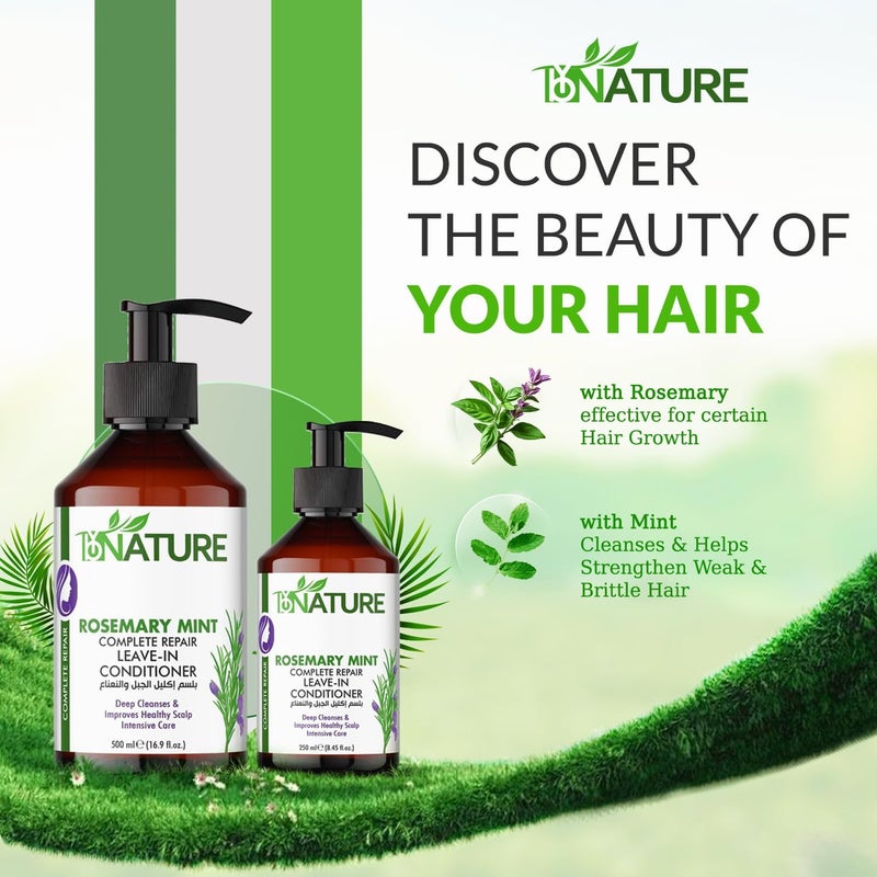 By Nature Bynature Rosemary Mint Complete Repair LeaveIn Conditioner 250ml Rosemary Extract for Hydration RepairHair NourishmentFree from Paraben & Silicones (All HairTypes) - Image 2