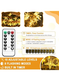 Necomi Star String Lights 9.8Ft 20Led Battery Powered String Lights 8 Modes Decoration For Ramadan Diwali Holiday Home Wedding Party New Year Decoration Remote Control Warm White  - Image 2