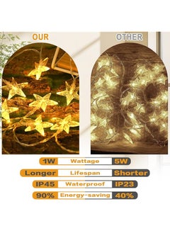Necomi Star String Lights 9.8Ft 20Led Battery Powered String Lights 8 Modes Decoration For Ramadan Diwali Holiday Home Wedding Party New Year Decoration Remote Control Warm White  - Image 5