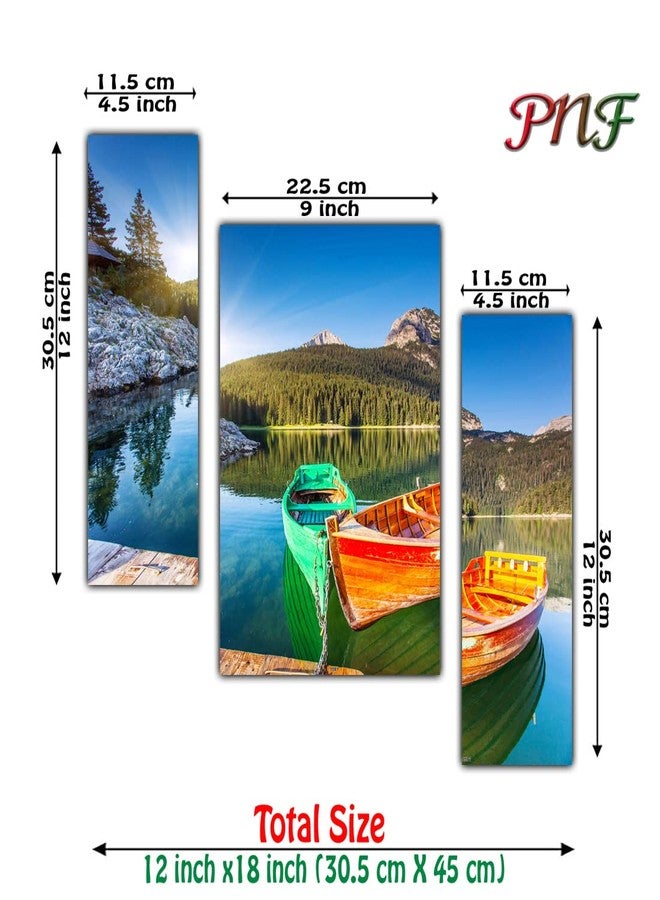 pnf Poster And Frames Natural Landscape Scenery MDF Panel | For Living, Bedroom | Good Vibes | Home Decoration Item | Best Gifting Option | Set Of 3 (MDF,Multicolour,18x12inch) -1159 - Image 2