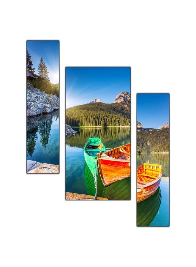 pnf Poster And Frames Natural Landscape Scenery MDF Panel | For Living, Bedroom | Good Vibes | Home Decoration Item | Best Gifting Option | Set Of 3 (MDF,Multicolour,18x12inch) -1159 - Image 1