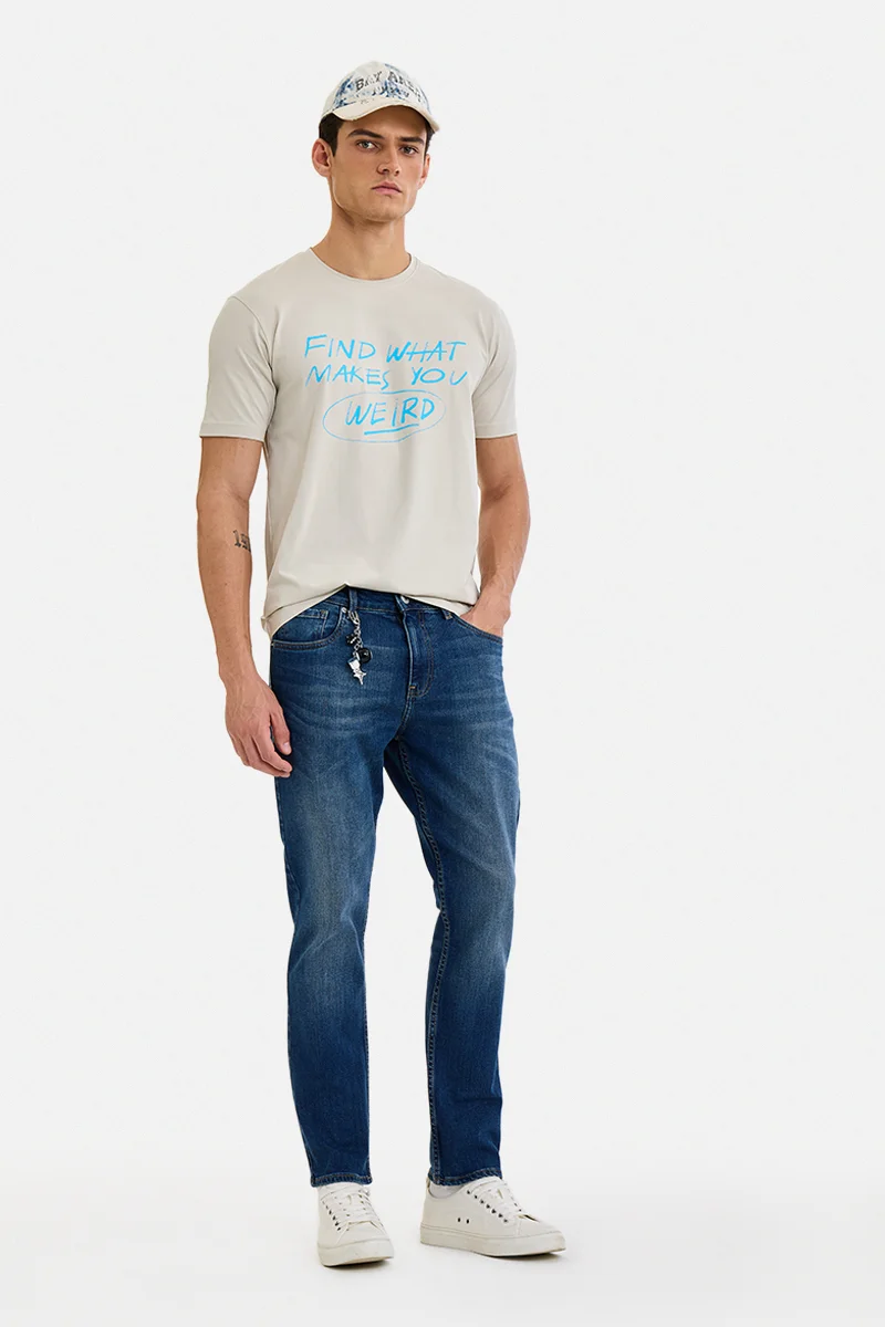سنيتش Blue Solid Slim Fit Casual Jeans