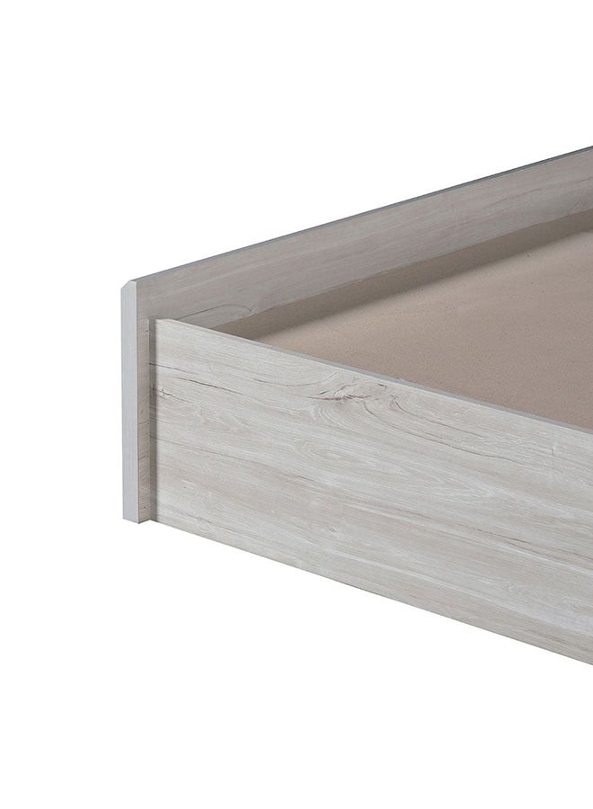 Danube Home Tisley Queen Bed With Underbed Storage Sturdy Modern Design Wooden Double Bed Frame Furniture L 216.4 x W 158.5 x H 100 cm L.Oak/White Faux Marble - Image 5