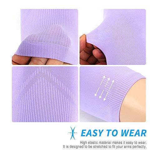 Eutuxia UV Sun Protection Compression Cooling Arm Sleeves, 2 Pairs, Men & Women, Anti-Slip, Ideal for All Hiking Running Football Basketball Sports, Outdoor Activities & Indoor, Black - Image 5