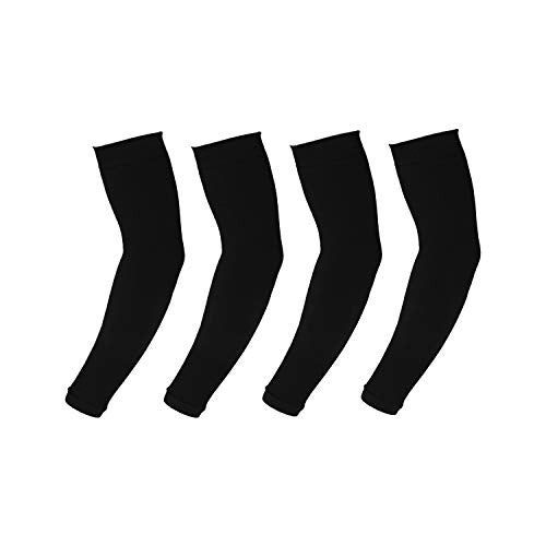 Eutuxia UV Sun Protection Compression Cooling Arm Sleeves, 2 Pairs, Men & Women, Anti-Slip, Ideal for All Hiking Running Football Basketball Sports, Outdoor Activities & Indoor, Black - Image 1