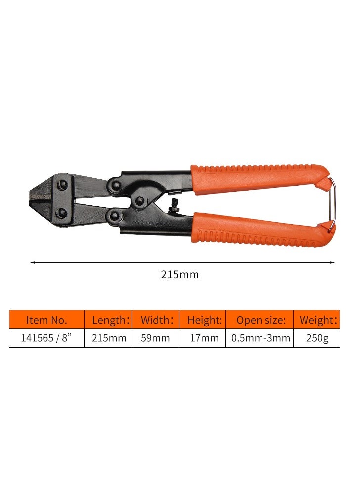 KSEIBI - Mini Bolt Cutter 8 Inch, Wire Cutters Small & Portable Design with Soft Grip Anti-Slip Handle, Spring Loaded, CR-V Steel for Cutting Rope, Rivets, Chain of Copper or Aluminum, Wires, Screws and Fence. - Image 1