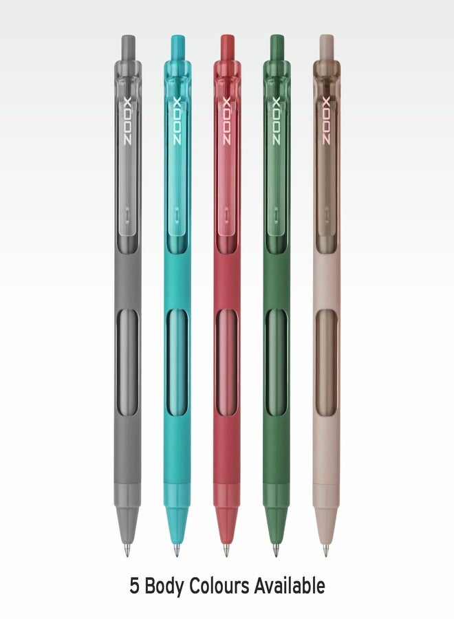 FLAIR Zoox F7 0.7mm Retractable Roller Gel Pen | Minimalistic Design Rubberised Body For Better Grip | Waterproof Ink For Smudge Free & Smooth Writing | Fitted With Jumbo Refill | Blue Ink, Pack of 5 - Image 4