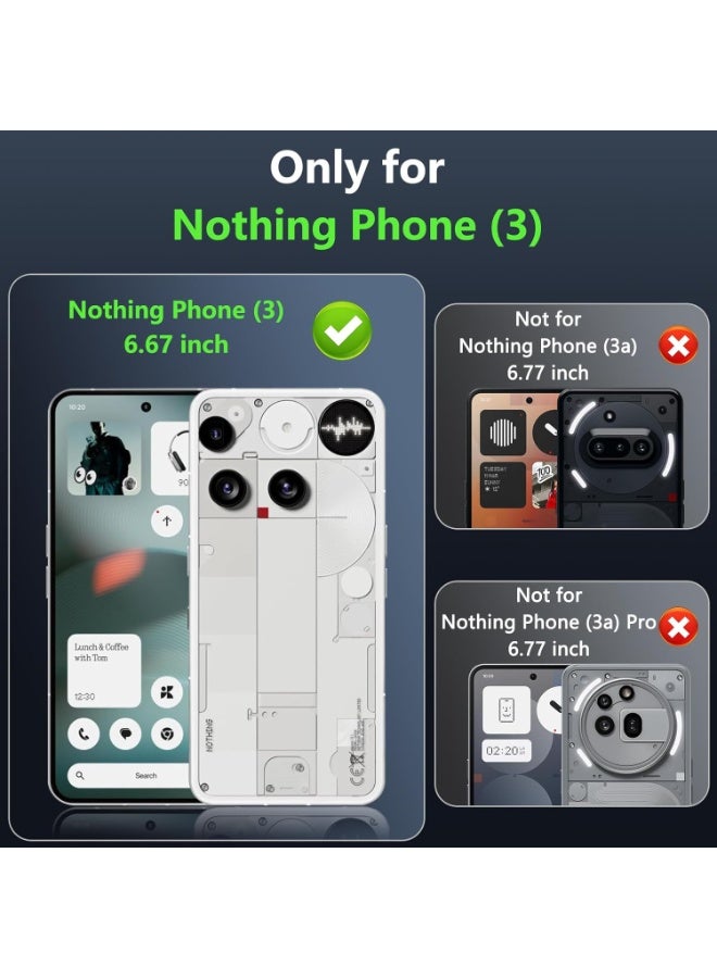 بورتوني هاتف Nothing Phone 3 مصنوع من زجاج مقوى بصلابة 9H ووضوح عالي، زجاج مضاد للخدش وخالٍ من الفقاعات لهاتف Nothing Phone 3 مقاس 6.67 بوصة - Image 2
